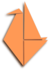 Orange Origami Bird Clip Art